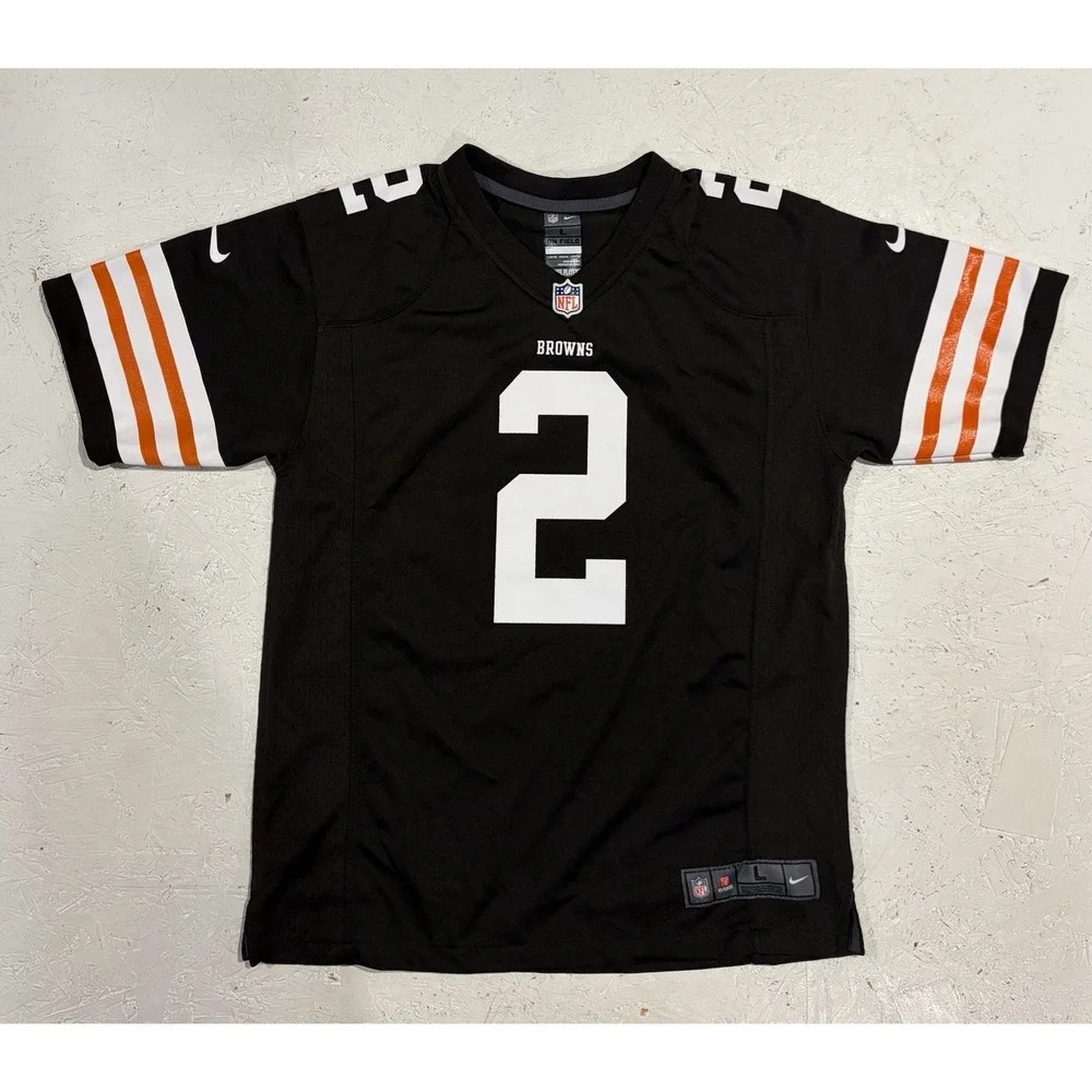Johnny Manziel Jersey Youth Large Cleveland Browns‎ #2 Brown Nike On Field NFL